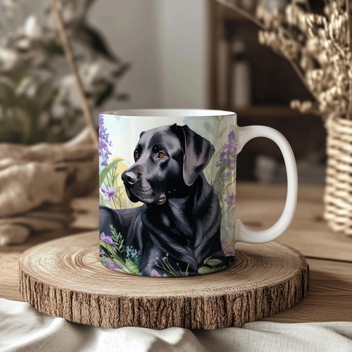 Labrador floral ceramic 11oz - floral,