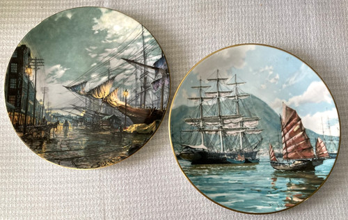 Two historic sailing ships - two,