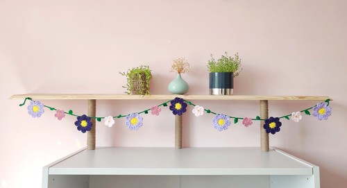 Crochet flower garland - crochet,