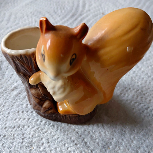 Ceramic squirrel figurine - ceramic,