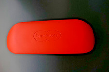 Specsavers Orange Hard Shell Snap Shut Glasses Case with Black Felt Interior