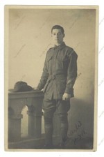 WW1 photo Australian ANZAC soldier, colour patch, wound stripe, name Charlie