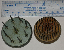 2 x VINTAGE FLOWER ARRANGING DISPLAY FROGS LEAD METAL PIN HOLDERS Pollards other