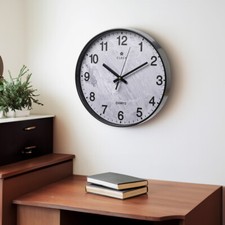 12" Round Wall Clock Marble