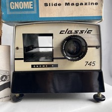 GNOME 745 Slide Projector In White Original Box Plus Slide Magazines Working