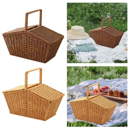 Empty woven basket picnic - woven,