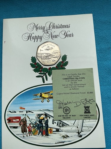 1985 iom christmas 50p coin - 1985,