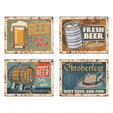 Metal Beer Sign Retro Vintage Style Wall Décor | Craft Keg Oktoberfest Bar Gift