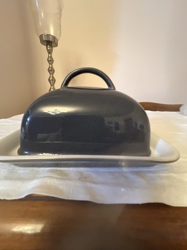 Denby saville grey butter dish - grey,
