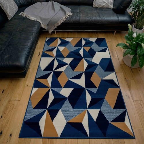 Navy blue geometric rugs - rugs, for
