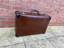 VINTAGE SUITCASE LEATHER CABIN TRUNK VERY LARGE STRONG RARE 'ORIENT MAKE’
