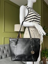 Michael Kors Bag Black Leather handbag MK tote Shoulder bag