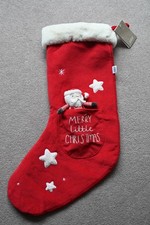 Mamas and Papas Red Large Christmas Stocking + Detachable Father Christmas Toy