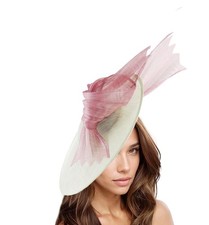 Mint Green Dusty Pink Blush Elegant Wedding Fascinator Hat For Woman Ascot...