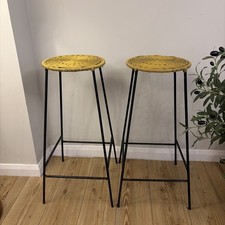 Vintage Rattan Bar Stools Pair