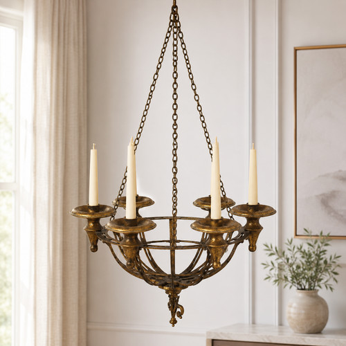 Gold metal hanging vintage - hanging,