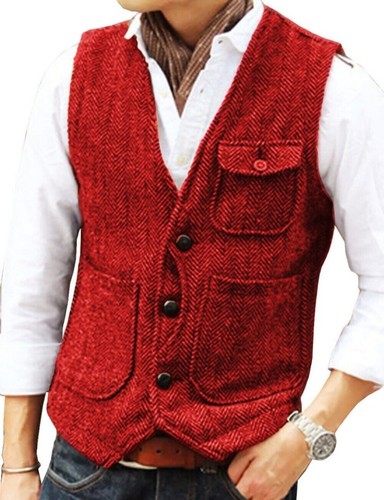 Mens tweed waistcoat - mens,