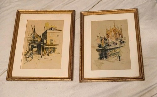 Vtg marjorie bates framed - vtg, c