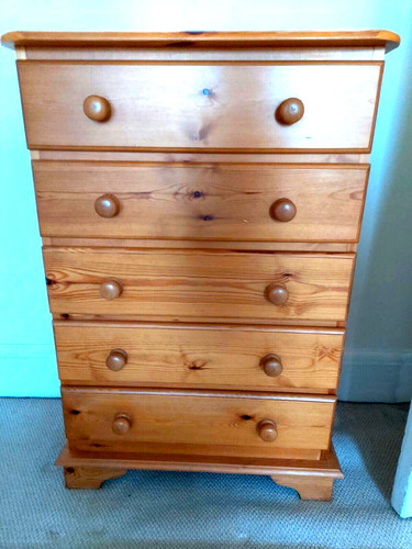 Vintage pine chest drawers - pine,