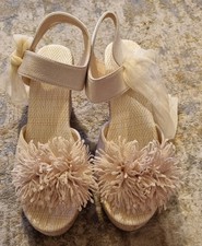 Ladies Beige Flower Side Tie