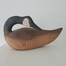 RichArts (Bill Richards) Wooden Canadian Goose Decoy Vintage 1989 Signed – 35cm