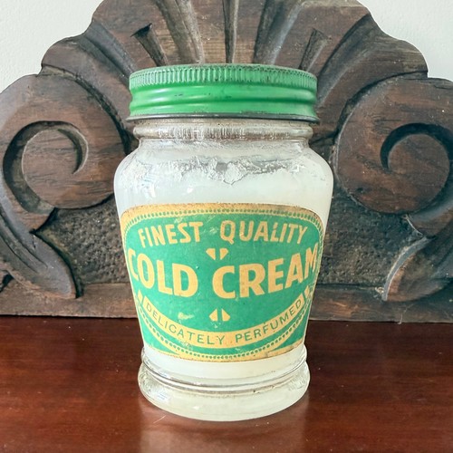 Vintage cold cream glass - vintage, “cold