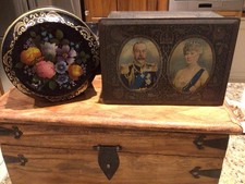 George V Jubilee Commemoration Tin Box Plus One Other In Good Condition Used