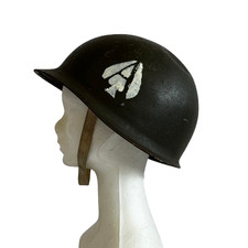 German M1-A1 Steel Helmet Shell 57-61 with Liner Post WW2 Military Charity