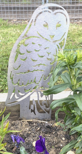 Stainless garden owl - garden, gift