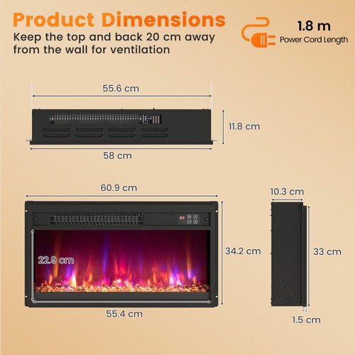 Fireplace insert recessed - fireplace,