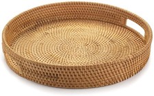 Rattan Round Serving Tray
