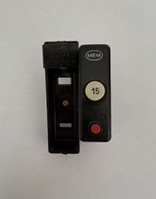 MEM 15A 'Push Button Fuse' Circuit Breaker MCB 15 Amp ~Inc. Base Shield ~M3~ QCB