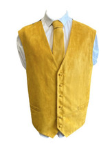 Lloyd Attree & Smith Suede Effect Gents Waistcoat Vest - Gold