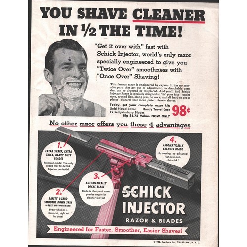 1954 schick injector razor - 1954, &