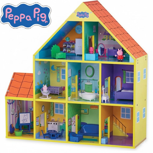 Peppa pig house wooden playset - wooden,