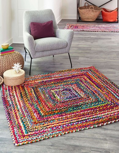 Square cotton rug farmhouse - square,