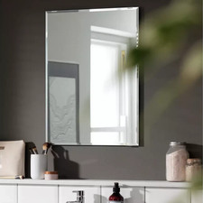 Argos Home Silver Bevelled Bathroom Wall Mirror - 60x45cm Stylish Simple