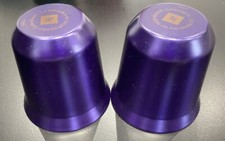 Nespresso Pixie Double Wall Espresso Metal Cups (2x) - PURPLE