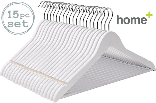 White wooden coat hangers - 15,