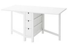 Ikea Borden Gaitleg Table Folding Drawers Used White