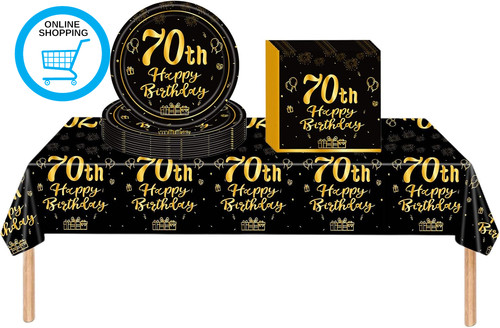 Black gold 70th birthday - black,