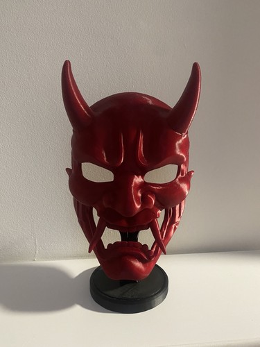 Red japanese oni mask 250mm - oni,