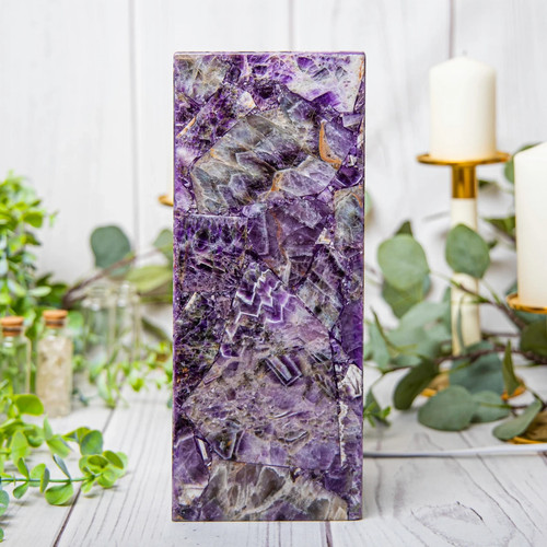 Chevron amethyst crystal lamp - chevron,