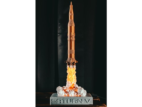 Saturn rocket lamp - v,