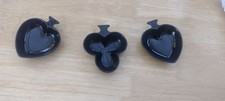 Carltonware  Vintage Clubs And Spade Trinket Ornaments In Black