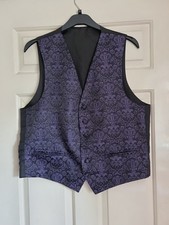 GURTEEN MEN'S BROCADE WAISTCOAT SIZE 40" Purple Black Gilet