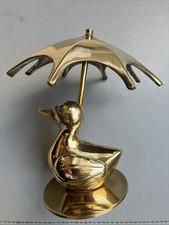 Brass Duck with Umbrella