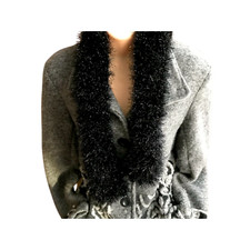 Scarf, Black Tinsel Glitter Style Scarf, Hand Crafted Knitted Scarves, Birthday