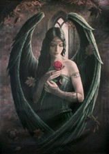 Anne Stokes blood rose fabric