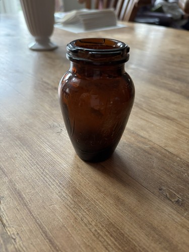 Vintage old virol amber glass - old,